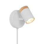 D'Lite Wandlamp Beitem Metaal Mat Wit FSC Hout | Geschikt Voor 1x GU10