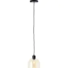 Brilliant Casto Hanglamp Glas Hanglamp Metaal Zwart Beige | 190mm - Geschikt voor 1x E27