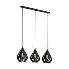 Eglo Hanglamp Carlton 5 Staal Zwart | IP20 - Geschikt voor 3x E27 