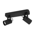 Eglo Plafondlamp Sorego Staal Zwart 2x2.8W 2x250lm - 830 Warm Wit | IP20 - Incl. 2x GU10